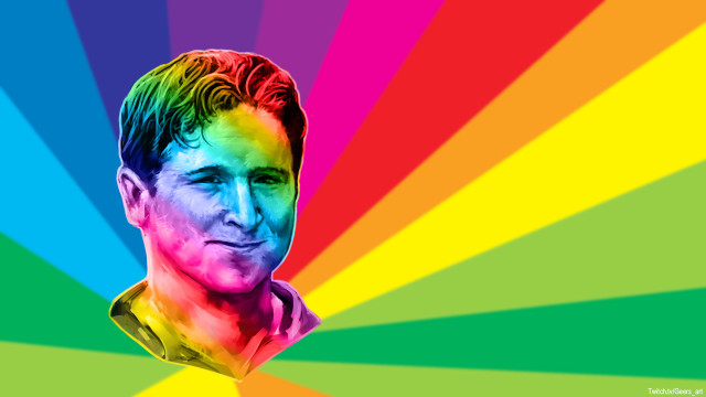 Man rainbow background face center free wallpaper for desktop - medium preview image