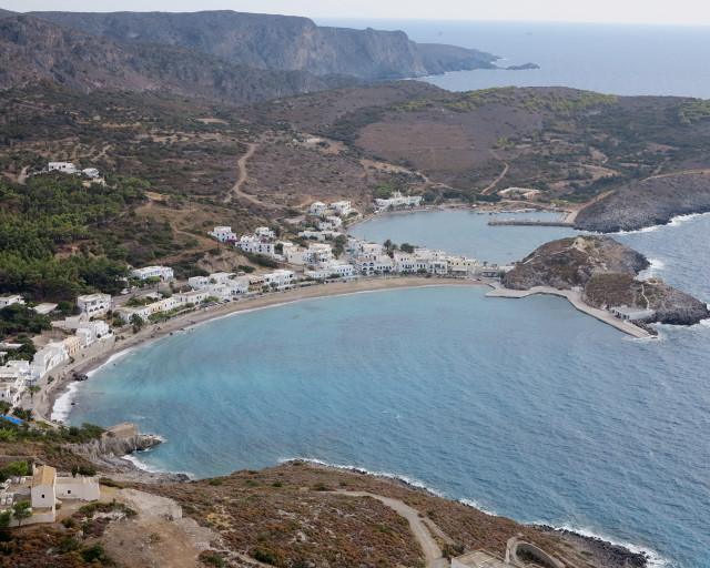 Small village bay mountain range free wallpaper for desktop - medium preview image