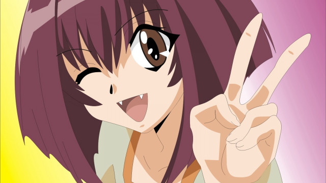 Girl long hair pointing smiling free wallpaper for desktop - medium preview image