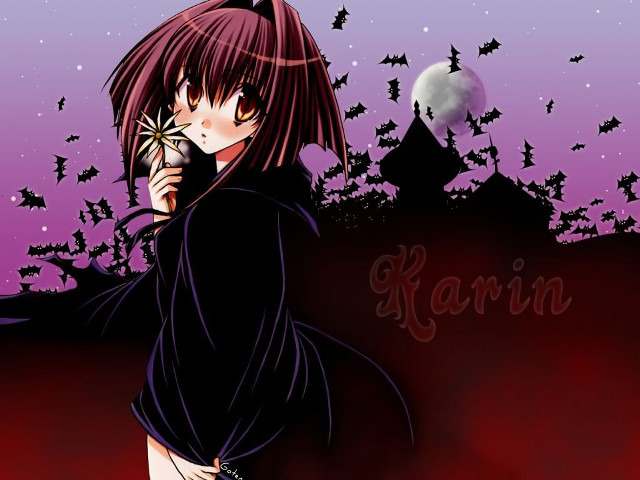 Girl bat purple background halloween free wallpaper for desktop - medium preview image