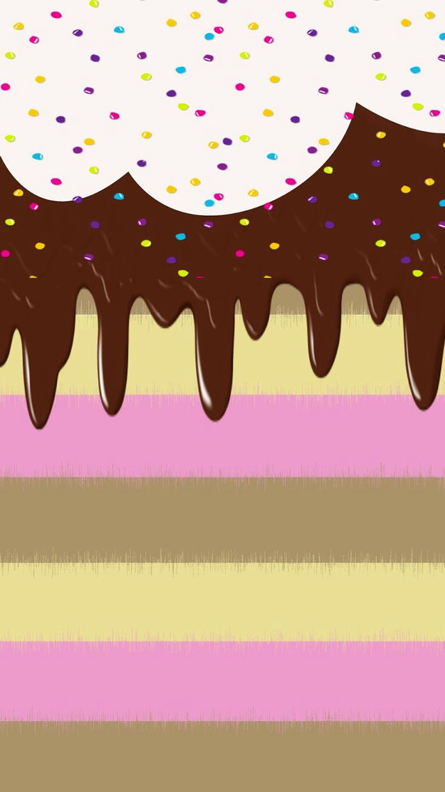 Cake chocolate frosting sprinkles striped free wallpaper for mobile - medium preview image