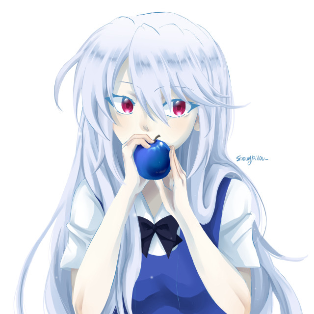 Girl long white hair holding free wallpaper for tablet - medium preview image