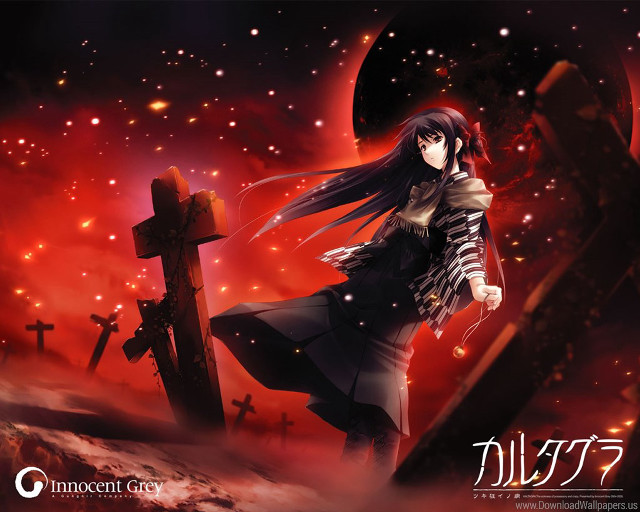 Woman black dress cross red free wallpaper for desktop - medium preview image