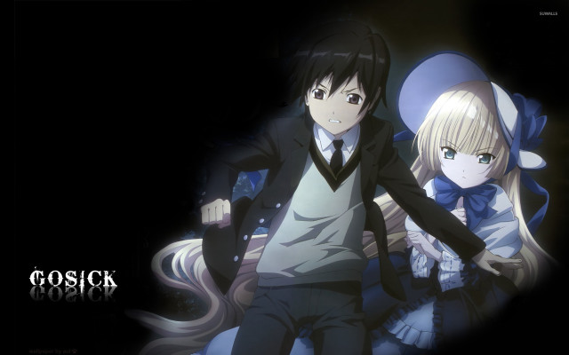 Anime couple dark room black free wallpaper for desktop - medium preview image
