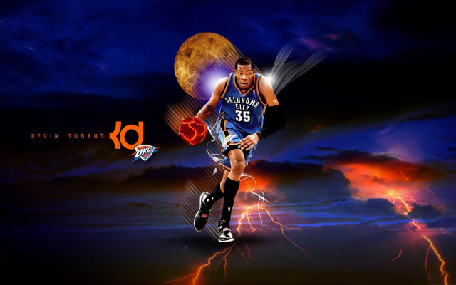 Basketball player running ball lightning #4 free wallpaper for desktop - medium preview image