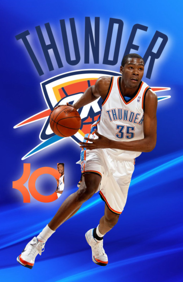 Basketball player running thunder logo free wallpaper for mobile - medium preview image