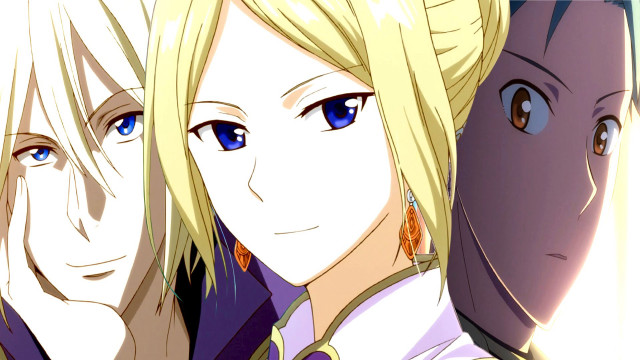 Anime blonde blue eyes characters free wallpaper for desktop - medium preview image