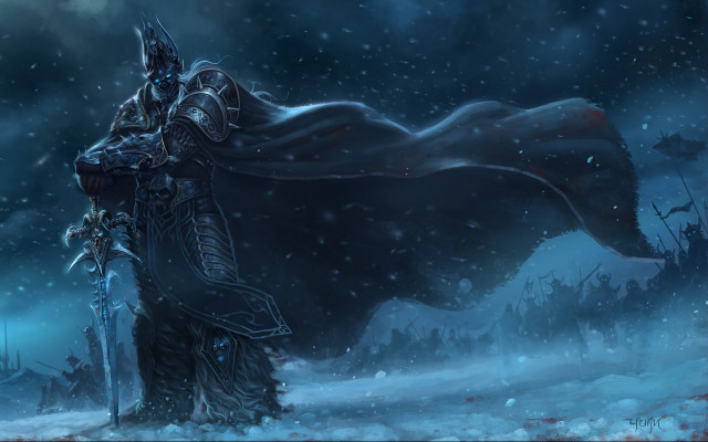 Snowy man sword bear aurora #2 free wallpaper for desktop - medium preview image