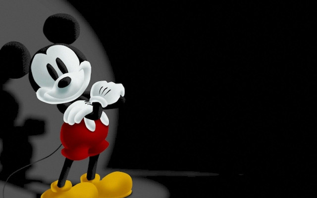 Mickey mouse black surface red free wallpaper for desktop - medium preview image