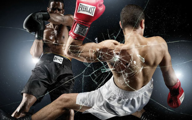 Boxing fight men gloves shattered free wallpaper for desktop - medium preview image