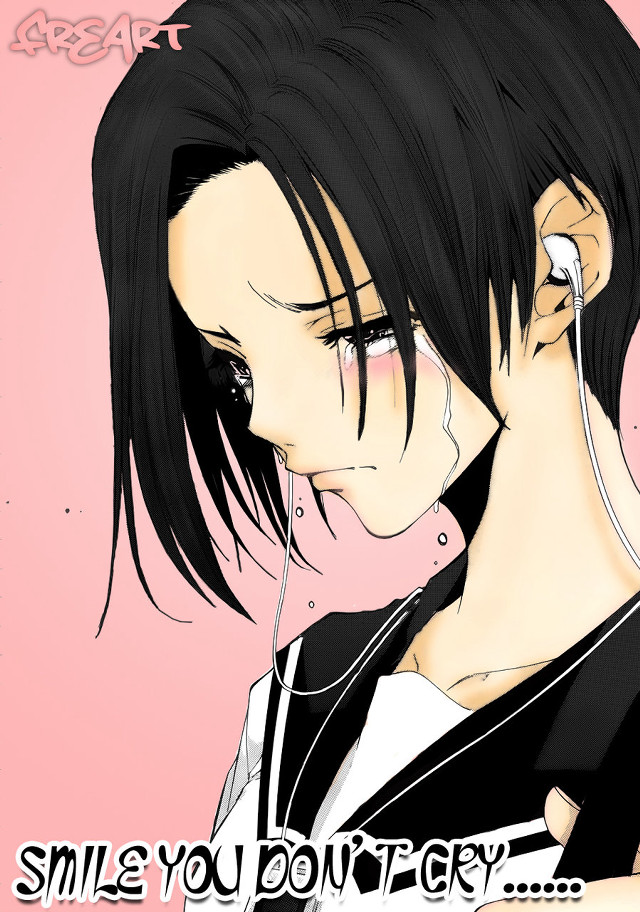 Girl blackhair earphones pinkbackground smile free wallpaper for mobile - medium preview image