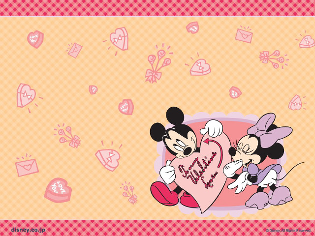 Mickey minnie love heart naive free wallpaper for desktop - medium preview image