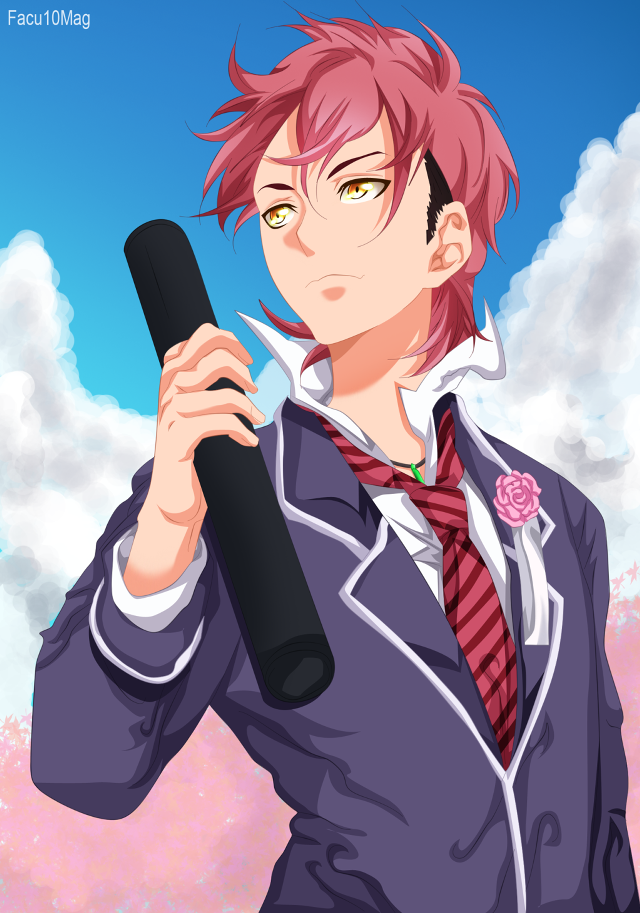 Man pink hair black object free wallpaper for mobile - medium preview image