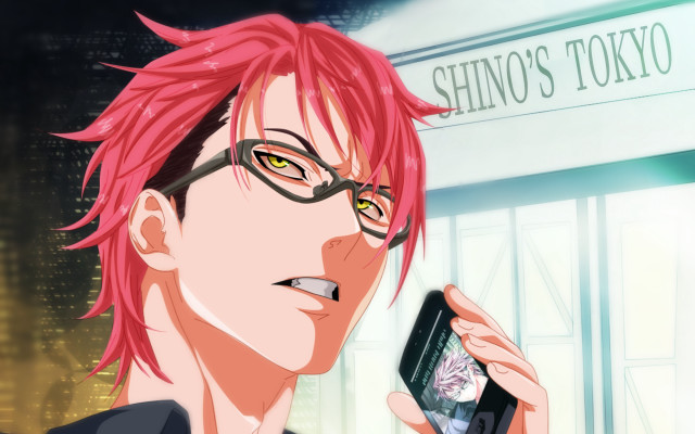 Man pink hair glasses holding free wallpaper for desktop - medium preview image