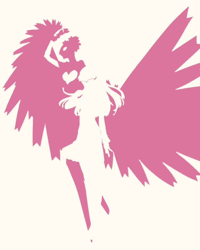 Woman large pink angel wings free wallpaper for mobile - medium preview image