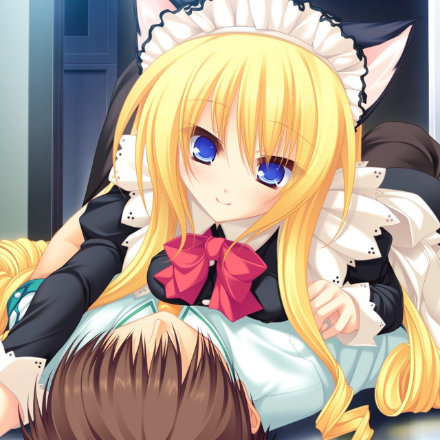 Anime girl blonde cat ears #4 free wallpaper for tablet - medium preview image