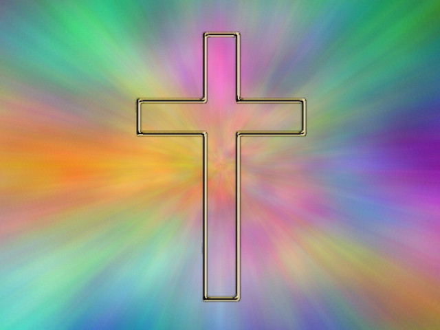 Cross colorful background light burst free wallpaper for desktop - medium preview image