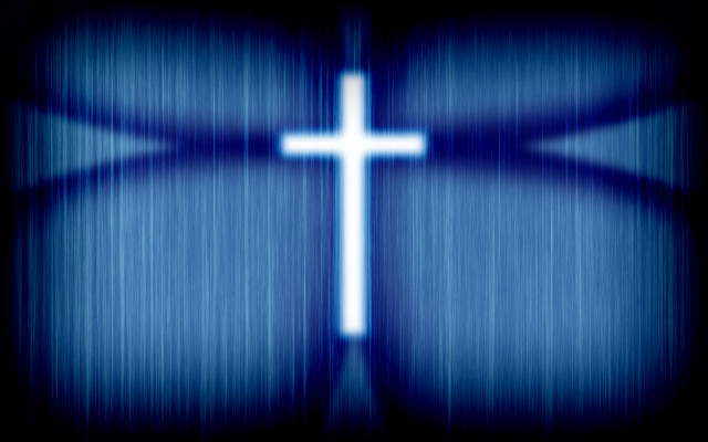 Cross blue background blurry effect free wallpaper for desktop - medium preview image