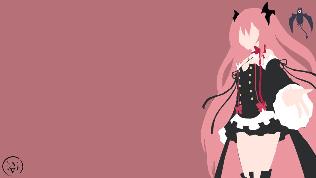 Pink haired woman bat vector free wallpaper for desktop - medium preview image