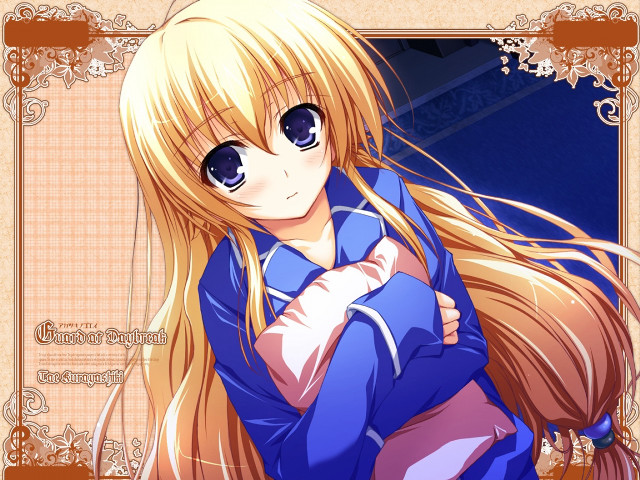 Anime girl long blonde hair free wallpaper for desktop - medium preview image