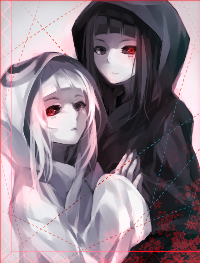 Anime characters red eyes hooded free wallpaper for mobile - medium preview image