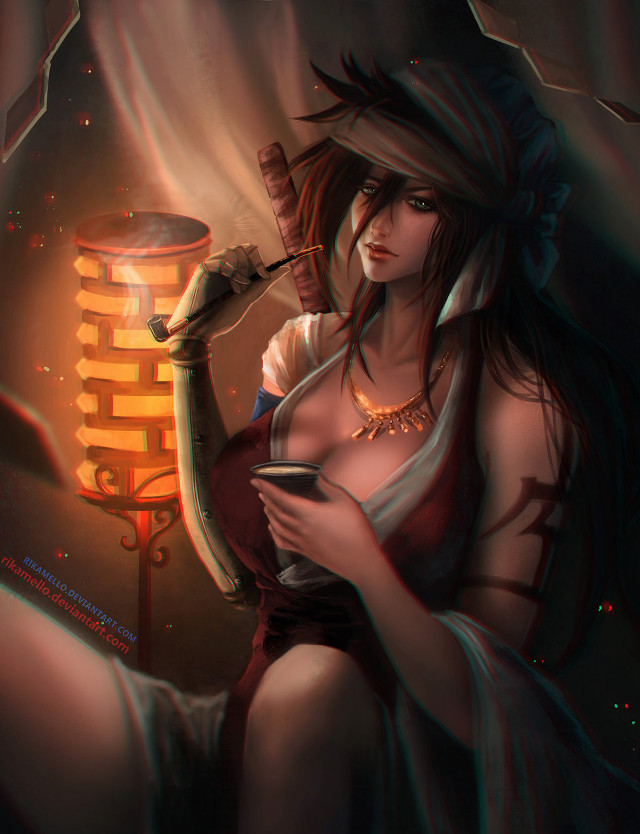 Woman costume lamp cellphone holding free wallpaper for mobile - medium preview image