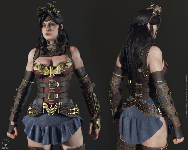 Woman costume sword armor chest free wallpaper for desktop - medium preview image