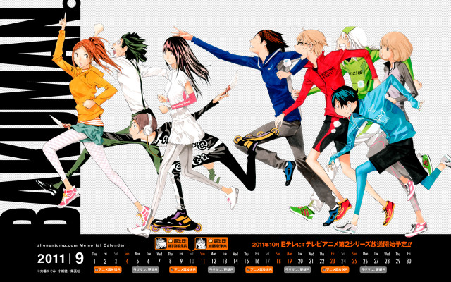 Anime calendar cover group characters free wallpaper for desktop - medium preview image