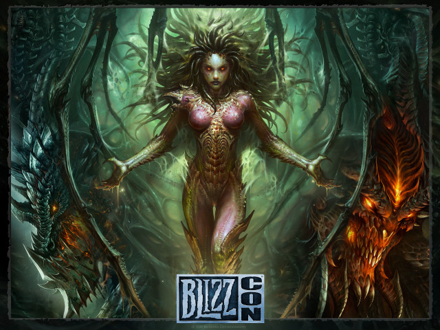 Woman bodysuit demonic creatures forest free wallpaper for desktop - medium preview image