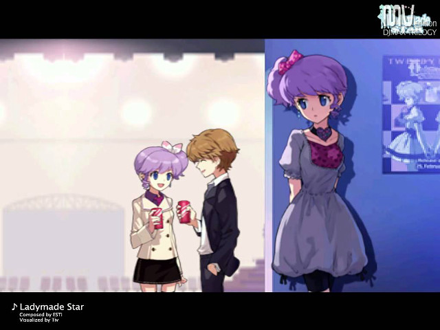 Anime couple characters blue wall free wallpaper for desktop - medium preview image