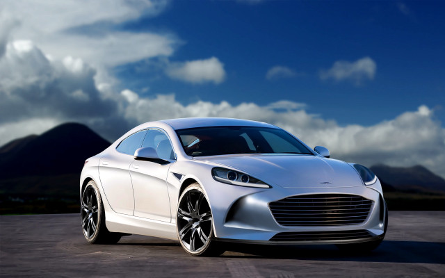 White car parking lot mountains free wallpaper for desktop - medium preview image