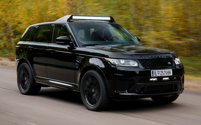 Black range rover driving road free wallpaper for desktop - medium preview image