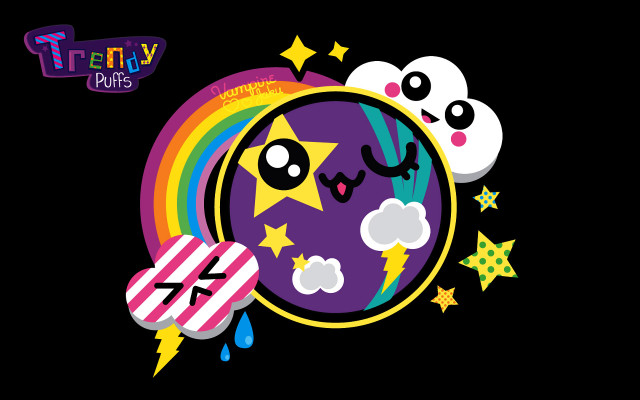 Cartoon character rainbow stars fantasy free wallpaper for desktop - medium preview image