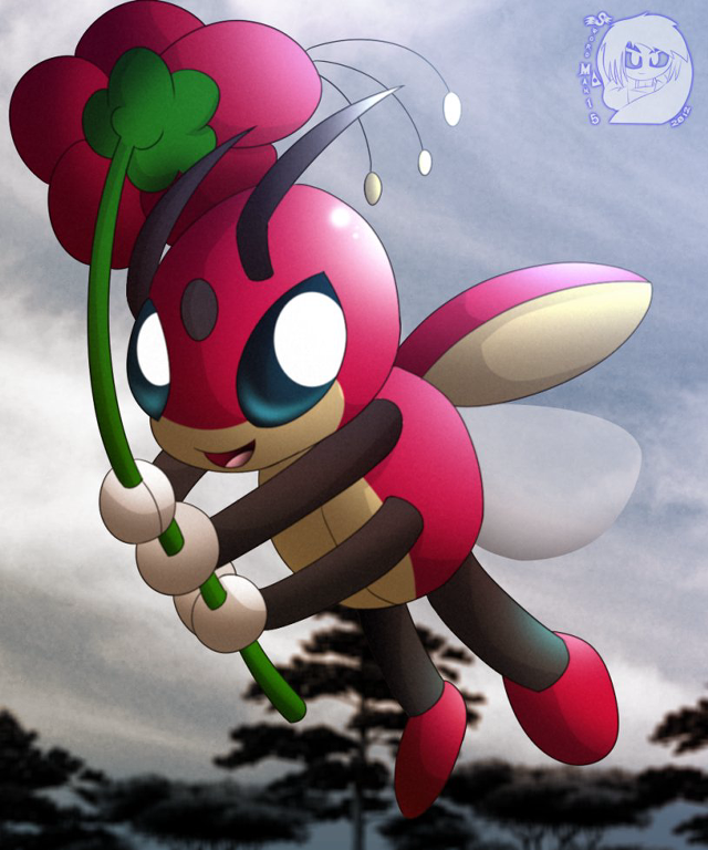 Cartoon character flying flower leaf free wallpaper for mobile - medium preview image