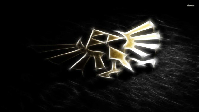 Dark background gold white logo free wallpaper for desktop - medium preview image