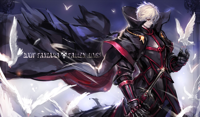 Man black outfit sword red free wallpaper for desktop - medium preview image