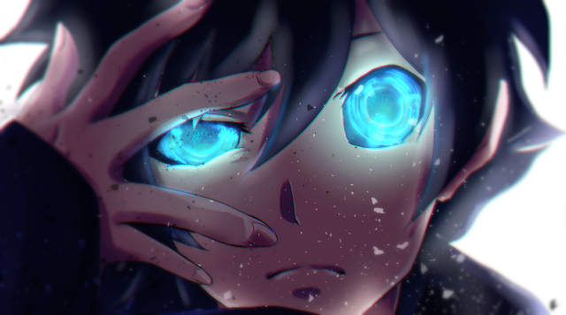 Girl blue eyes black jacket free wallpaper for desktop - medium preview image