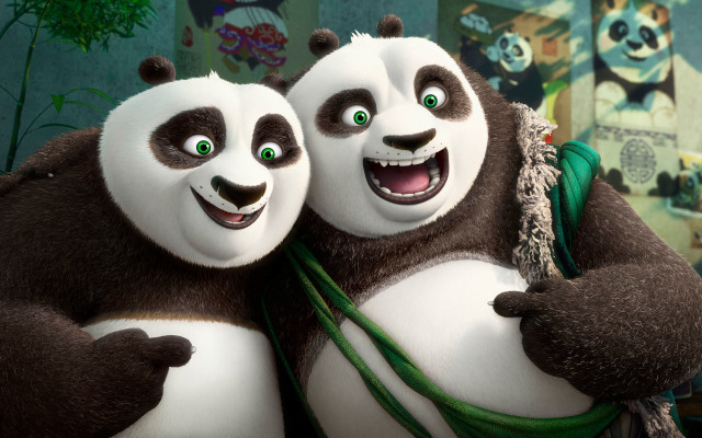 Two pandas hugging scene movie free wallpaper for desktop - medium preview image