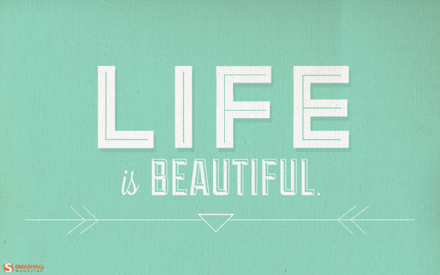 Life is beautiful green background free wallpaper for desktop - medium preview image