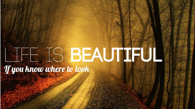 Life is beautiful quote road free wallpaper for desktop - medium preview image