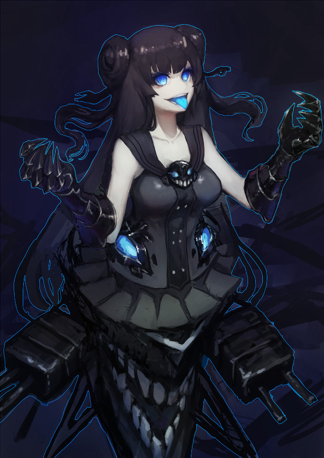 Woman black outfit blue eyes free wallpaper for mobile - medium preview image