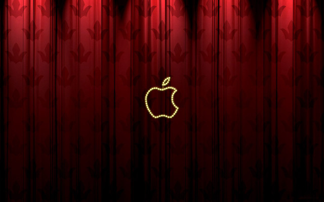 Red curtain apple logo red free wallpaper for desktop - medium preview image