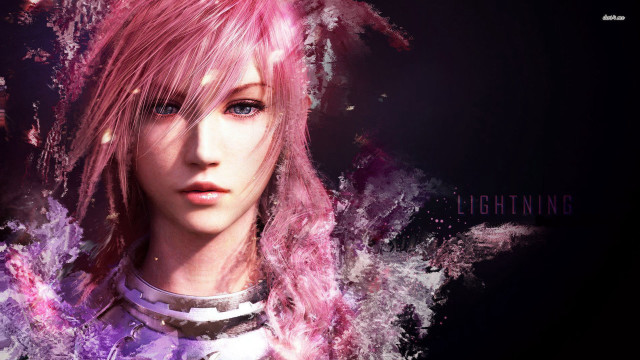 Girl pink hair black background free wallpaper for desktop - medium preview image