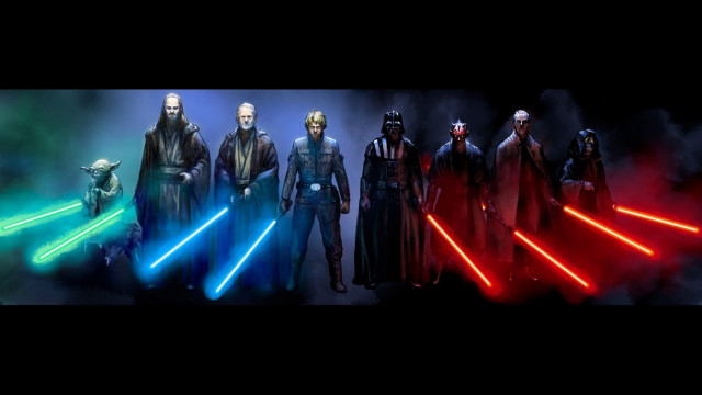 Costumed people lightsabers swords group free wallpaper for desktop - medium preview image