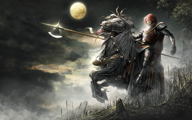 Knight demon fight night sky free wallpaper for desktop - medium preview image