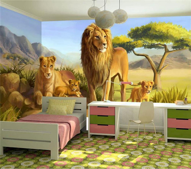 Lion mural bedroom pink blanket free wallpaper for tablet - medium preview image
