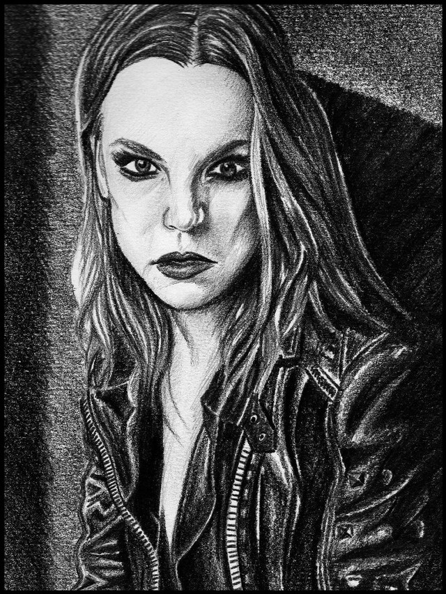 Woman long hair leather jacket #2 free wallpaper for mobile - medium preview image