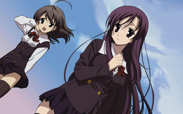 Two anime girls purple hair #3 free wallpaper for desktop - medium preview image