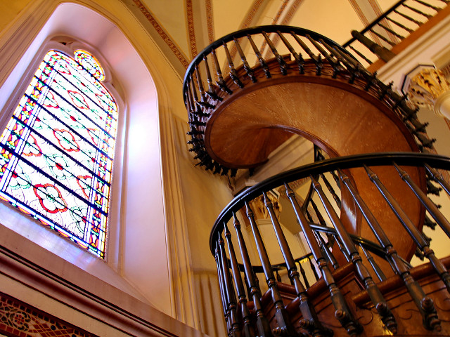Spiral staircase church stained glass #3 free wallpaper for desktop - medium preview image