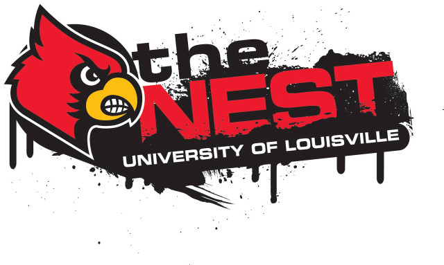 Louisville nest logo red splatters free wallpaper for desktop - medium preview image